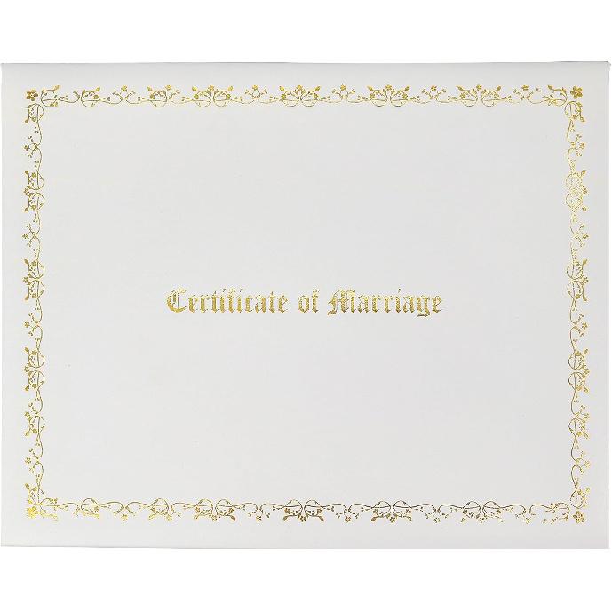 GraduationMall Обложка для свидетельства о браке 8,5"x 11" Папка для диплома с тиснением Мягкая обложка для диплома Белая