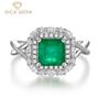 Sliver 925 Jewelry Green Square Vintage Luxury Ring For Women Fine High Grade Classic Jewelry Wedding Party Gifts
