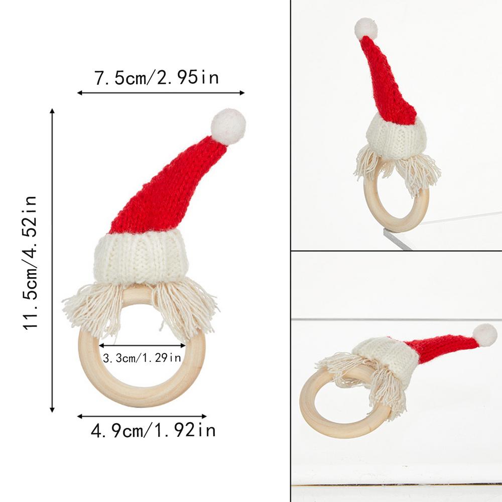 Свадебные кольца для салфеток Рождественский набор держателей для салфеток Дизайн рождественской шляпы Рождественские кольца для салфеток для украшения семейного стола