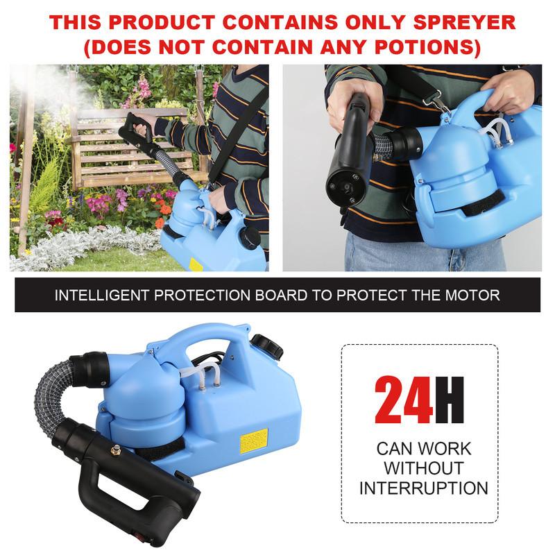 7 л Электрическая машина холодного тумана Портативный распылитель ULV Сверхмалый объем Ранцевый электрический опрыскиватель Дезинфекционная машина
