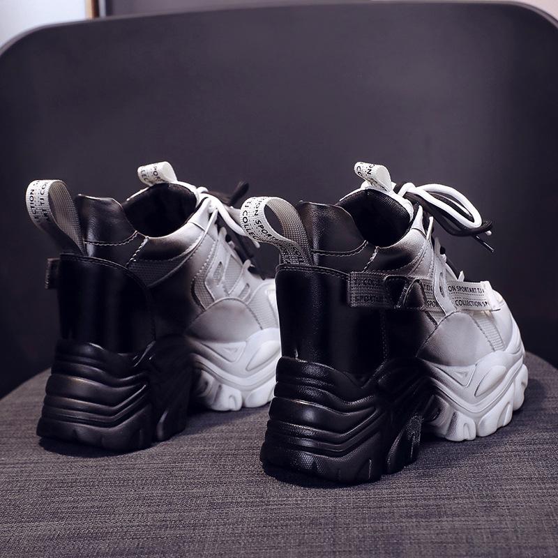 Autumn New Height Increasing Insole Color Matching Muffin Thick Bottom Height Increasing Ladies Sports Casual Shoes