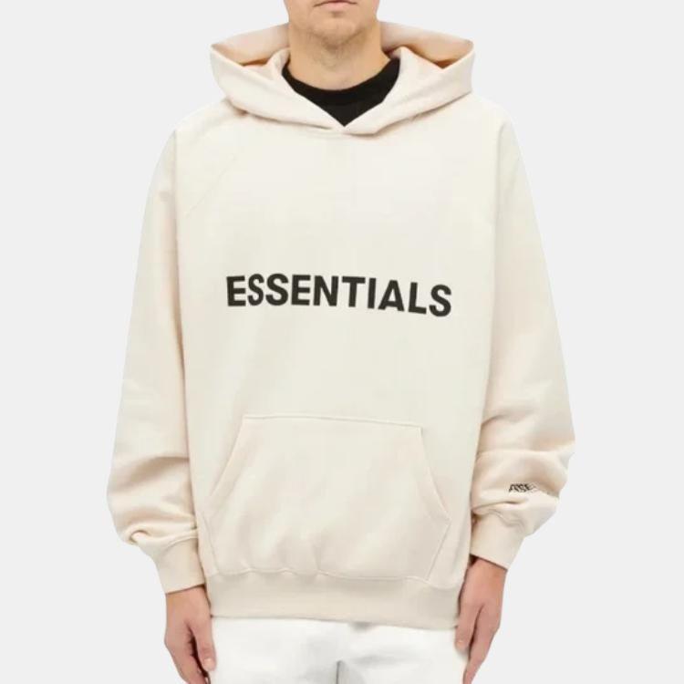 Fear Of God Essentials Fall/Winter 2022 Alphabet Logo Print Hoodie With Embroidery And Fleece Lining Unisex Hoodie Off-White FOG-FW22-103