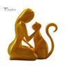 3D-печатная скульптура, цельнолитая настольная фигурка, абстрактное минималистичное женское кошачье художественное украшение для домашнего декора, подарок, устойчивая