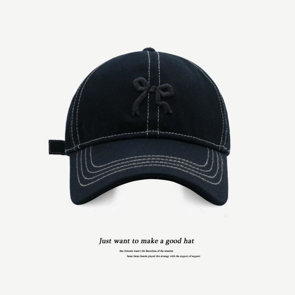 Bowknot Embroidery Peaked Cap Cotton Sun Hat Fashion Visors Cap Outdoor Sports