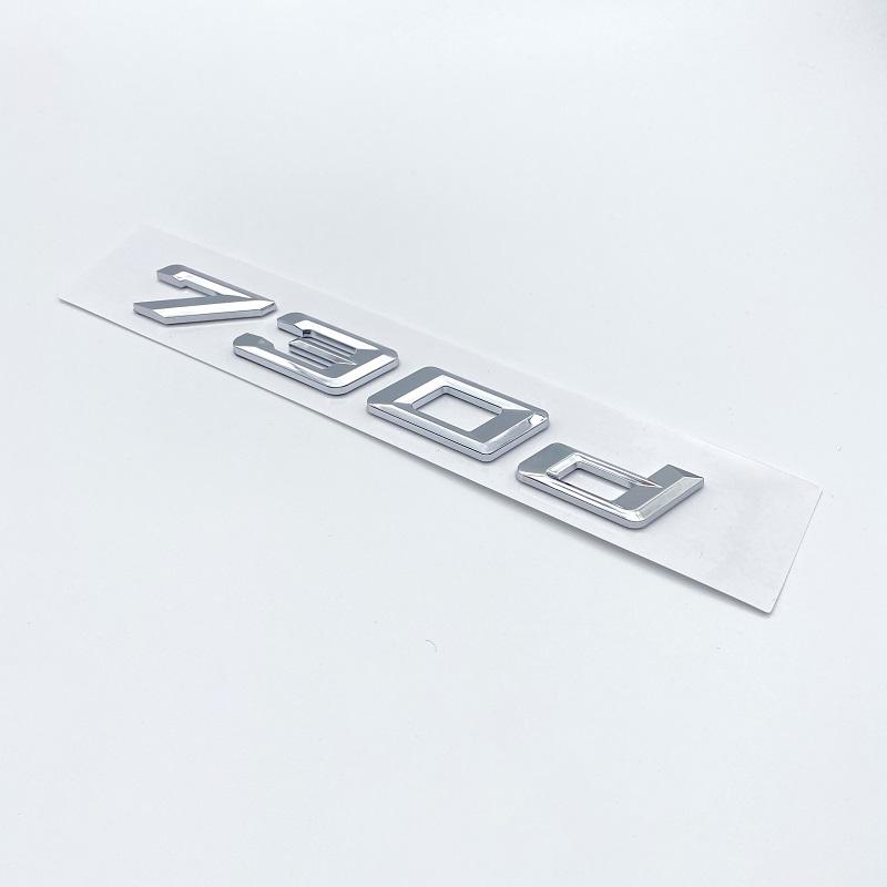 New Font Numbers Letters 730d 740d 745d 750d 760d Top ABS Emblem for BMW 7 Series Car Trunk Nameplate Logo Sticker Black