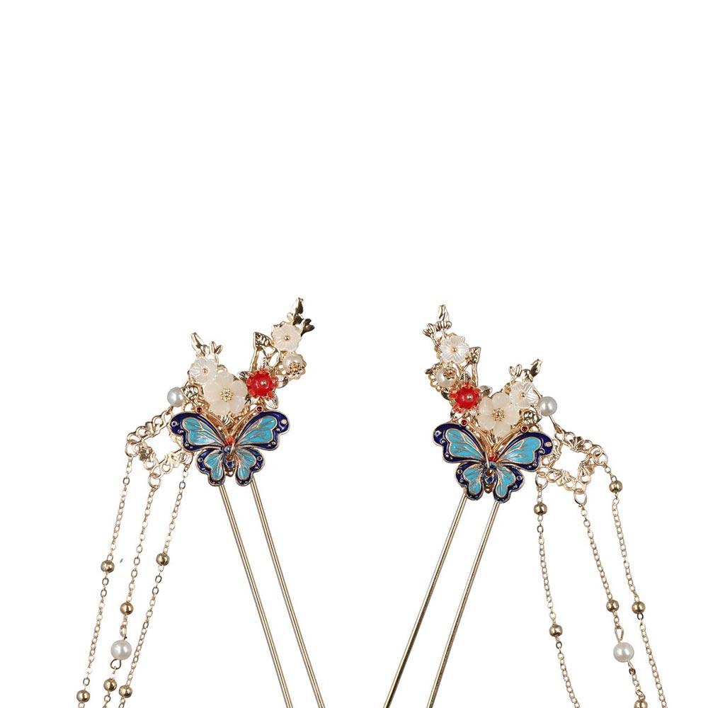 Pearl Chinese Style Hairpin Set Tassel Hanfu Hair Stick Exquisite Hair Sticks for Long Hair