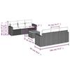 VidaXL Salon de Jardin avec Coussins 7 pcs, Canapés de Terrasse, Ensemble de Meubles de Patio, Mobilier d'Extérieur, Noir 3256342