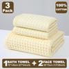 Международный набор банных полотенец вафельного переплетения - Впитывающие, быстросохнущие, не оставляющие ворсинок полотенца
