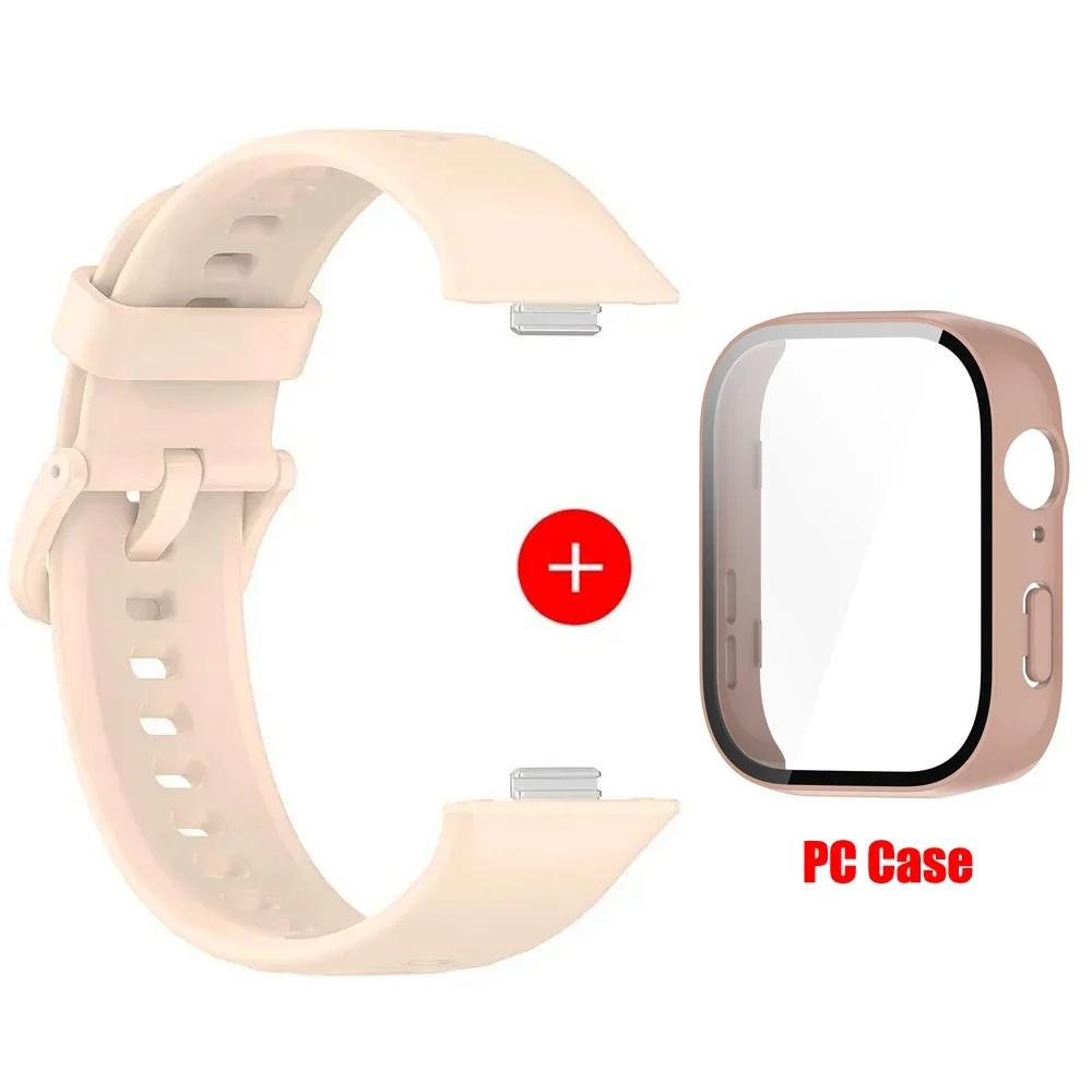 Case+Silicone Band For Huawei Watch Fit 3 Strap Sport Bracelet Tempered Glass Cover Protector for Huawei Fit3 Correa Accessories