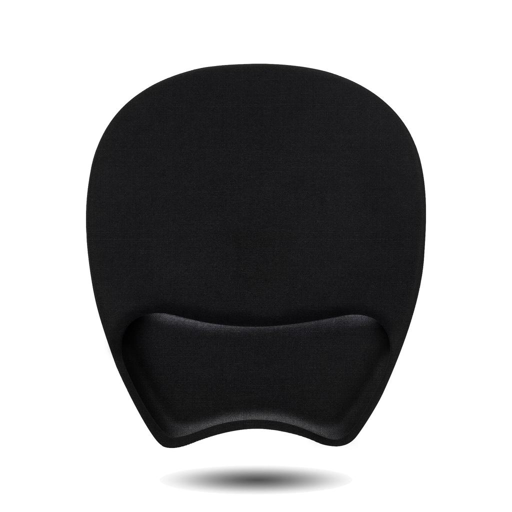 Коврик для мыши VECELO на запястье 25*22,5*2,4 см изогнутый с эффектом памяти, игровой, износостойкий, черный