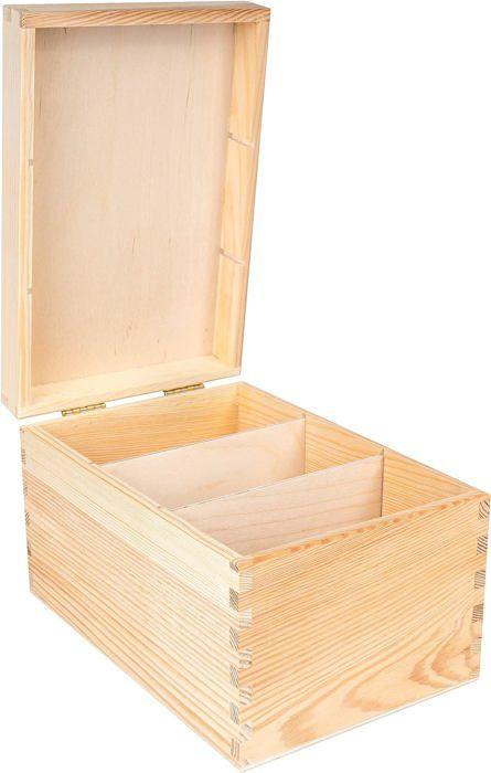 Boîte de Rangement - Creative Deco - Non Peinte - 16 x 24 x 14 cm - Bois - Mixte