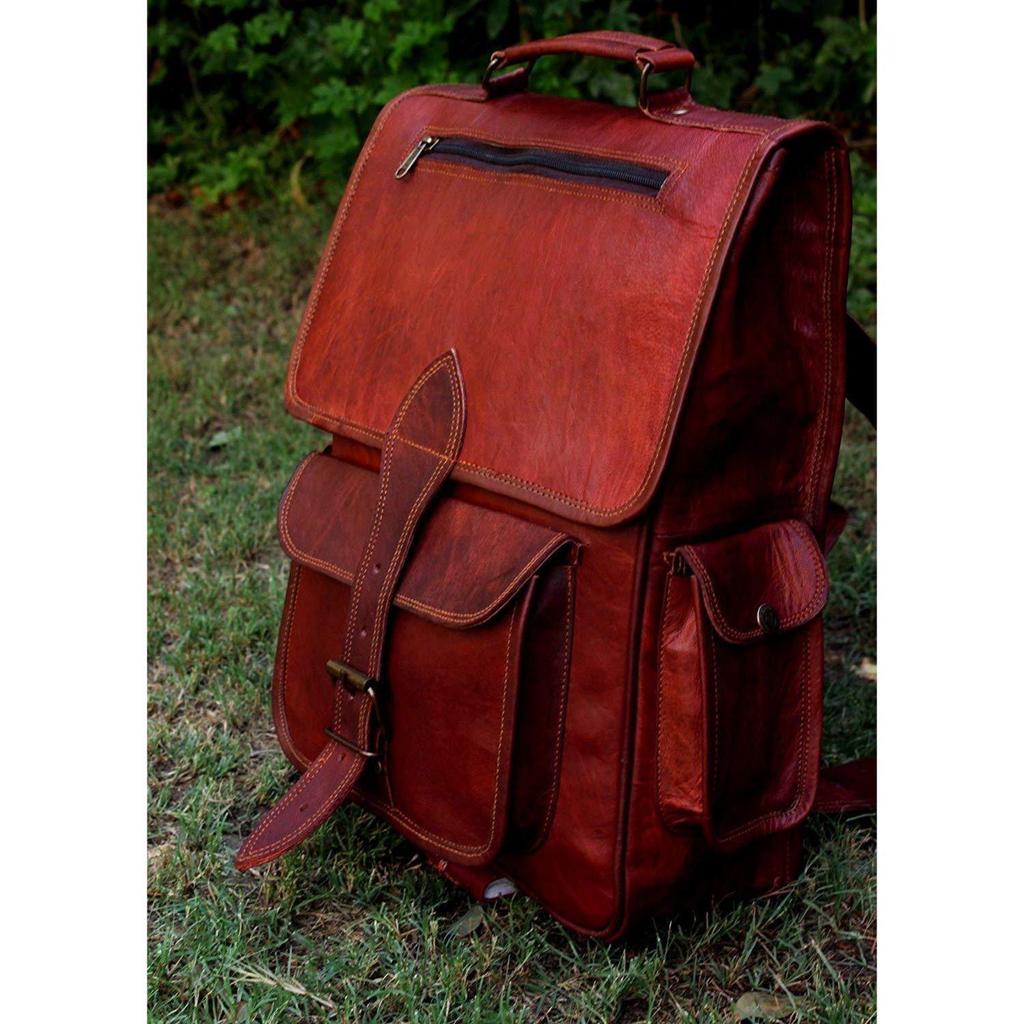 Мужской винтажный рюкзак из натуральной кожи для ноутбука, сумка-мессенджер, новинка