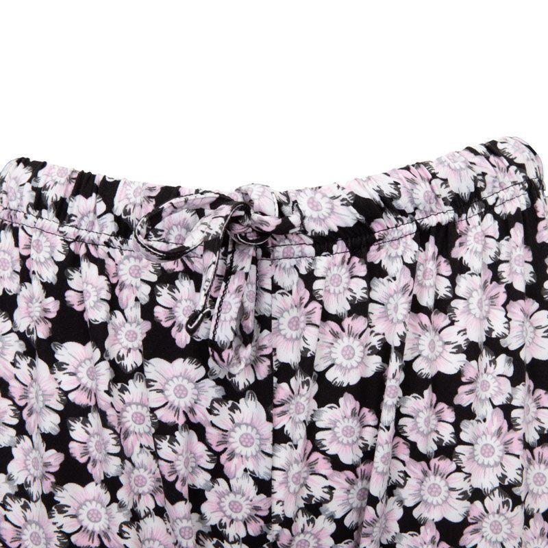 Пижамные брюки из ткани с розовыми марганцевыми цветами Женские RODIER