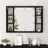 LED Mirror Cabinet in Black 76 x 15 x 55 cm