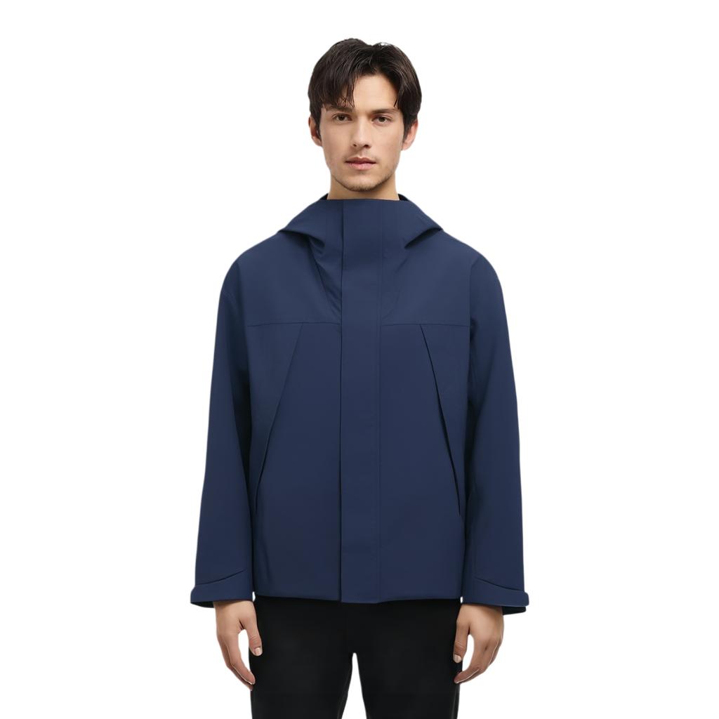 Skechers Мужская ветрозащитная водонепроницаемая куртка на молнии с капюшоном Jackets Navy L324M081-002Z