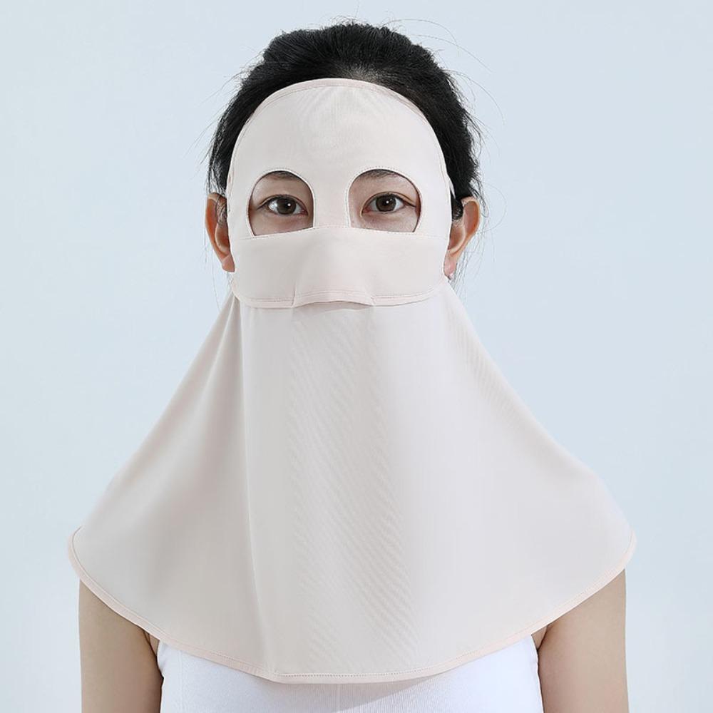 Full Face Sun Protection Mask Ice Silk Sunshade Face Mask Fashion Anti-UV Neck Scarf Outdoor