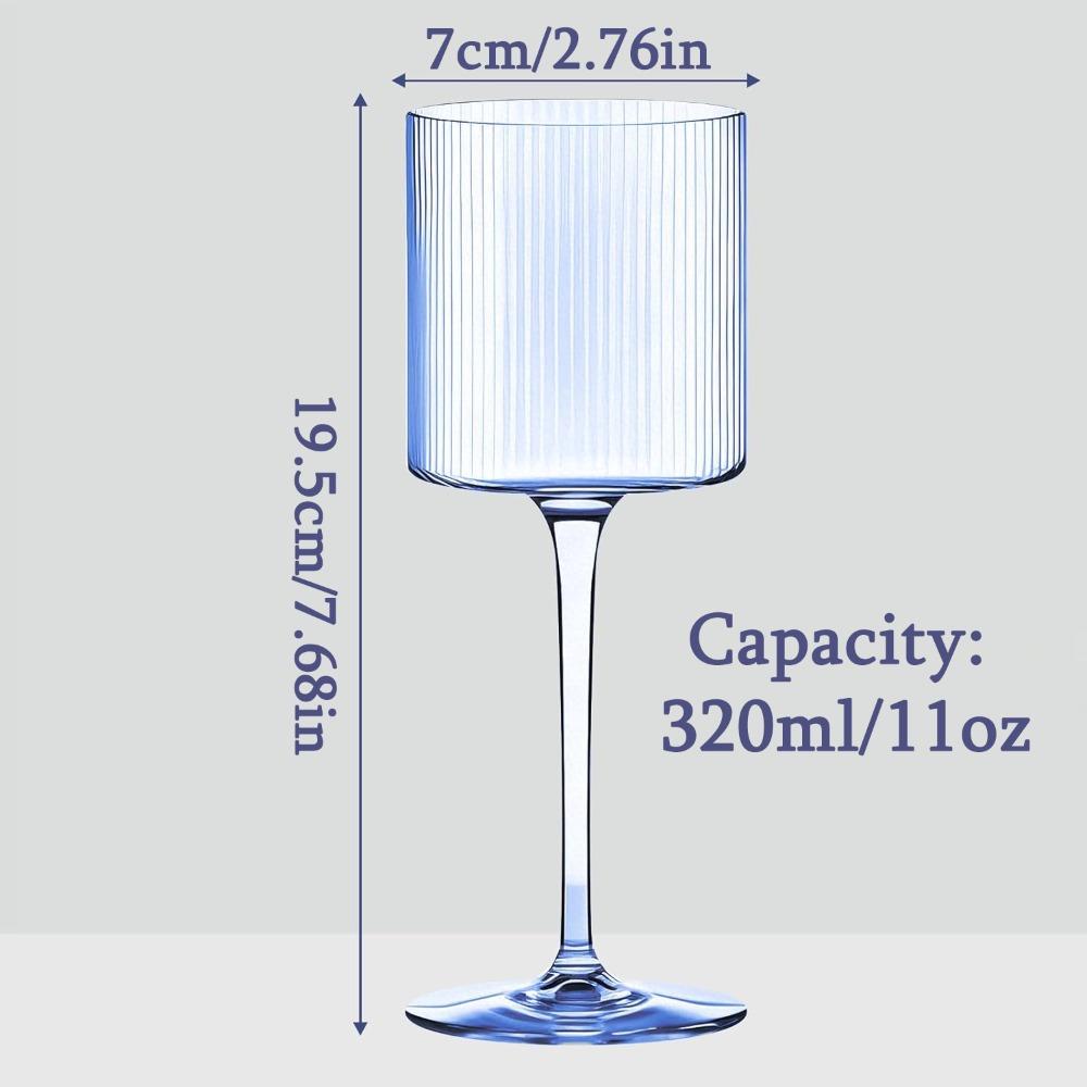 4 шт. Элегантные цветные бокалы для вина с ребристым дизайном, 11 унций, выдувное стекло премиум-класса, синие и зеленые бокалы на ножке, бокалы для вина на длинной ножке