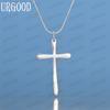 Ожерелье с подвеской в виде плоского креста из стерлингового серебра 925 пробы, модные свадебные украшения