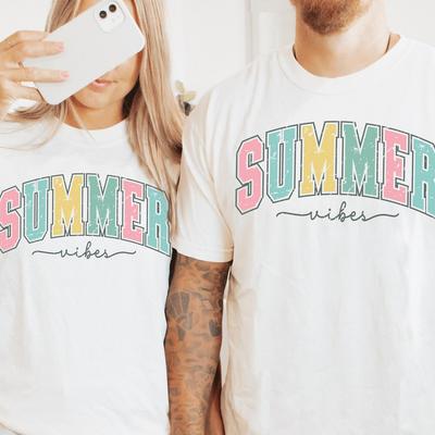 Summer Vibes Shirt Comfort Colors® Beachy Tshirt Summertime Beach Bum Retro Vintage Aesthetic Happy Cruise Holiday Ocean Girls Trip Vacation