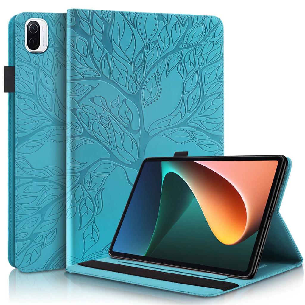 Suitable for Xiaomi Pad5 tablet leather case OPPO Realme Tree of Life embossed card holder protective case