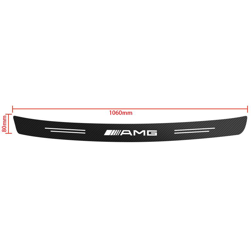 1PC Car Rear Bumper Trunk Carbon Fiber Stickers Auto Rear Bumper Trunk Load Edge Protector For Mercedes Benz AMG W124 W201 W202