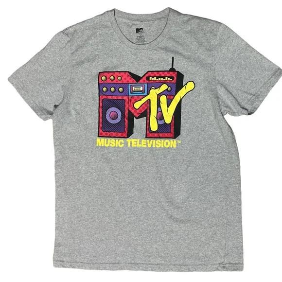 MTV Music Television Boombox Graphic Tee Shirt New