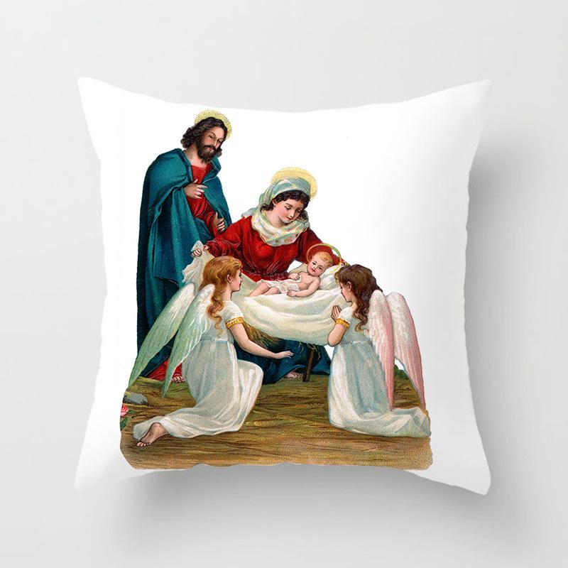 New Nativity Christmas Series Pillow Cover Festive Home Decoration Sofa Pillow Cushion Cover