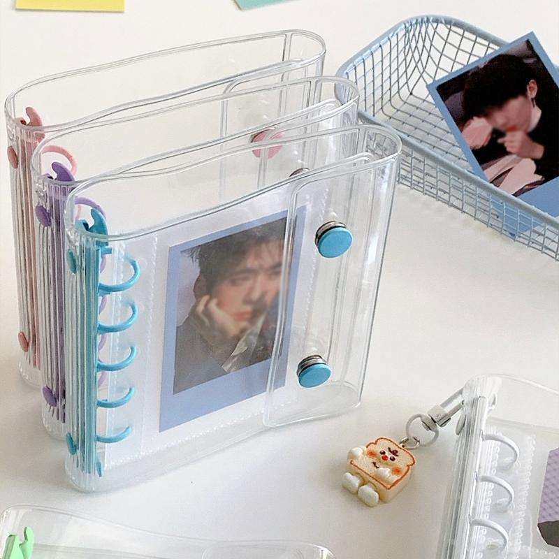 M5 Widening Double Button Transparent Pvc Soft Cover Binder Cover Journal Sketchbook Accessories Diary Office Supplies