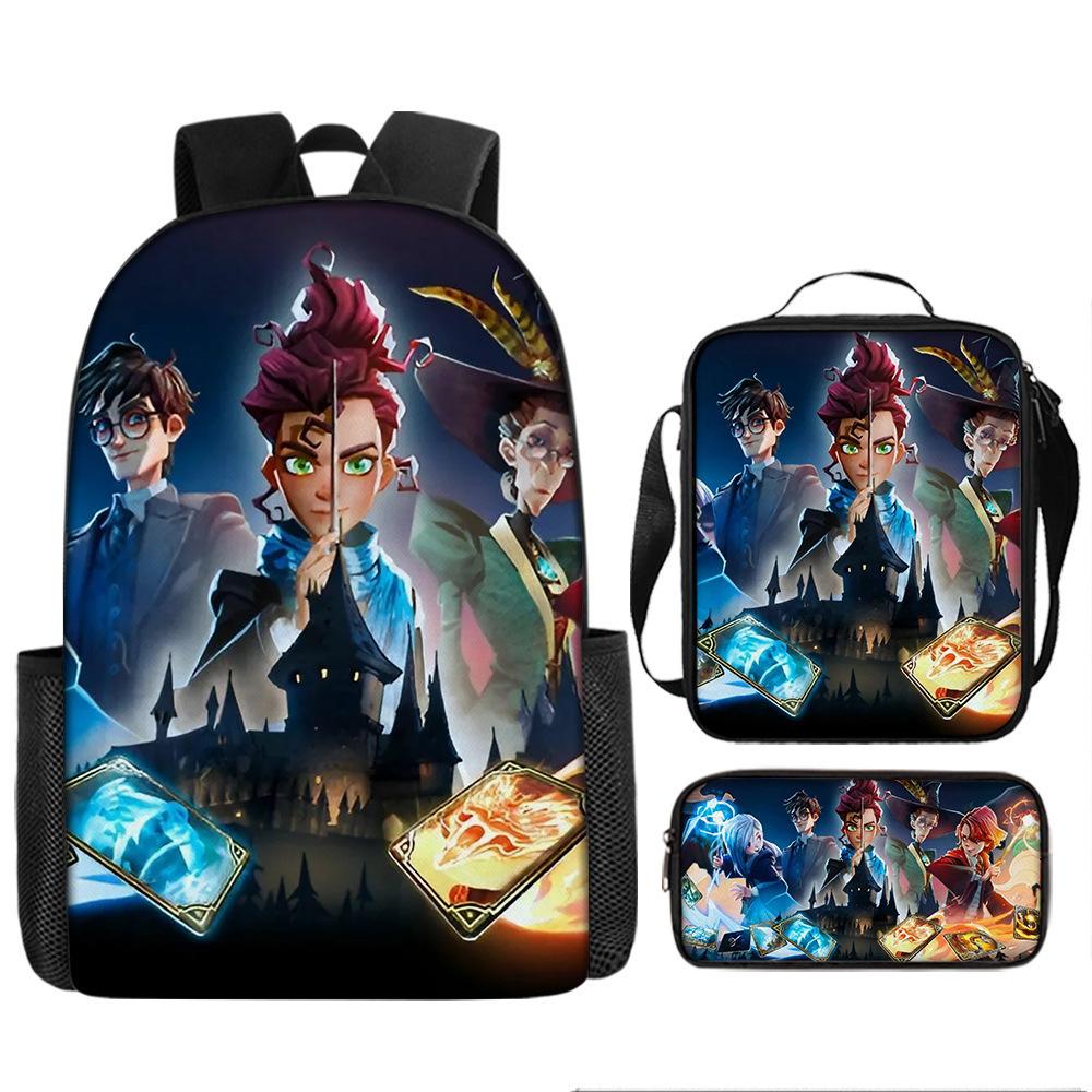 Harry Potter 3-Piece Backpack Set for School Students Large Capacity Bag Crossbody Pencil Case Set Kids Gift