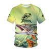 New Deep Sea Fishing Printed Tss Shirts Men's 3D Outdoor Fisherman O Collar Short-sleeved Y2k Tops Men's and Women's Hunting F
