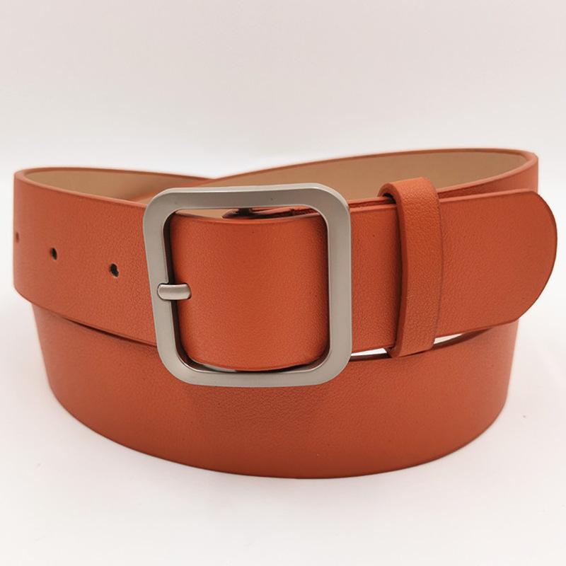 Маленький Простой Женский Ремень в Корейском Стиле Ретро Квадратная Пряжка-Пин Джинсовый Ремень
