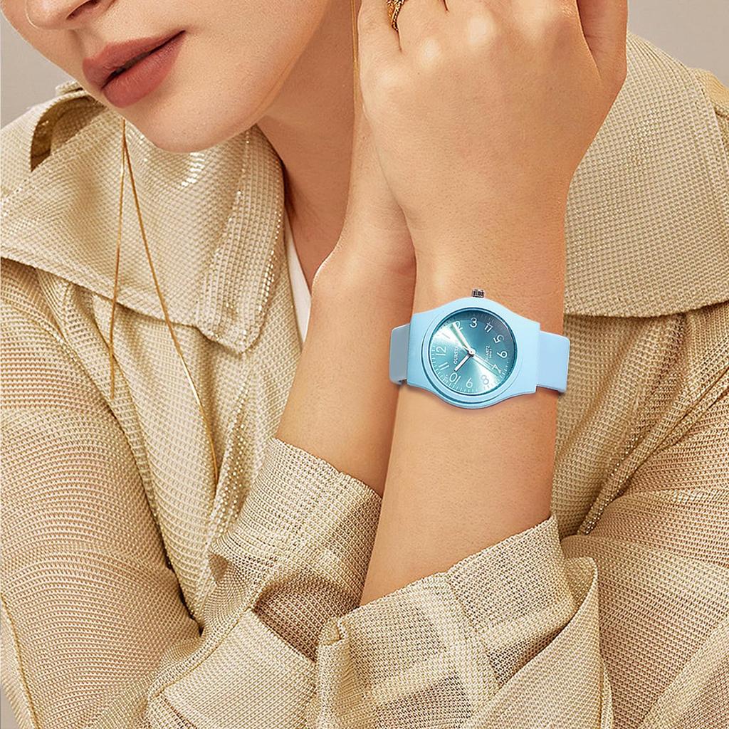 Watch for Girls Silicone Strap Cute Analog Display Simple Quartz Watch School Girls Fashion Watch New Semester Graduation Birthday Celebration