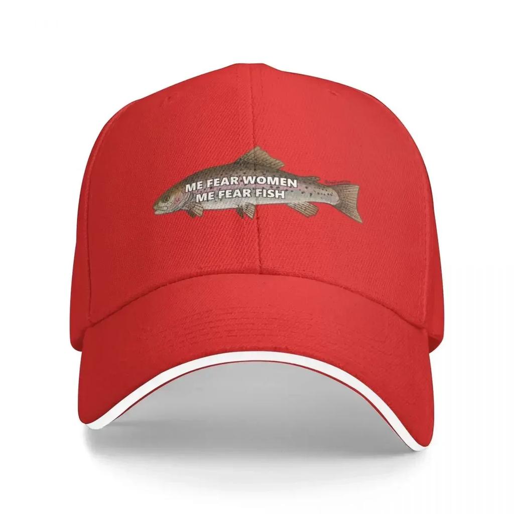 me fear Women me fear fish Baseball Cap Hat Luxury Brand cute Custom Cap Womens Hats For The Sun Unisexs