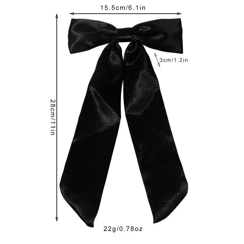 1PC Korean Solid Color Ribbon Bow Hairpin Girls Fashion Big Bow Long Streamer Hairpin Hair Accessories