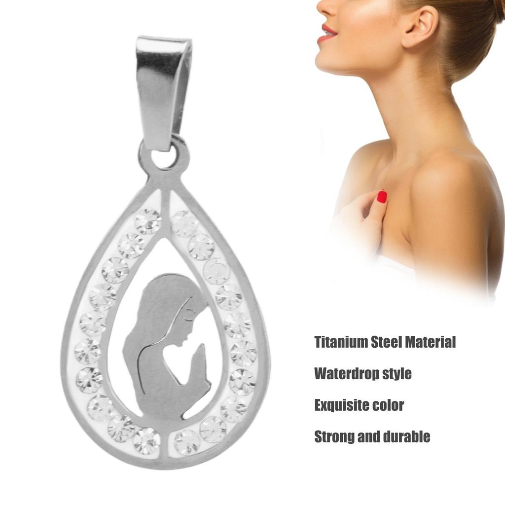 Virgin Mary Pendant Exquisite Color Steel Mother of God Pendant for Women Christian