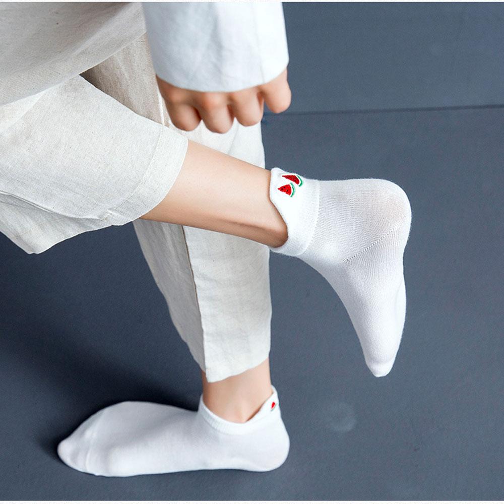 Милые короткие носки, женский комплект, носки до щиколотки с клубникой и авокадо, белые хлопковые забавные носки с низким вырезом и рисунком каваи