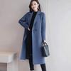 Autumn and Winter New Woolen Coat Women's Medium and Long Over-knee Loose and Thin Fashion Coat Women