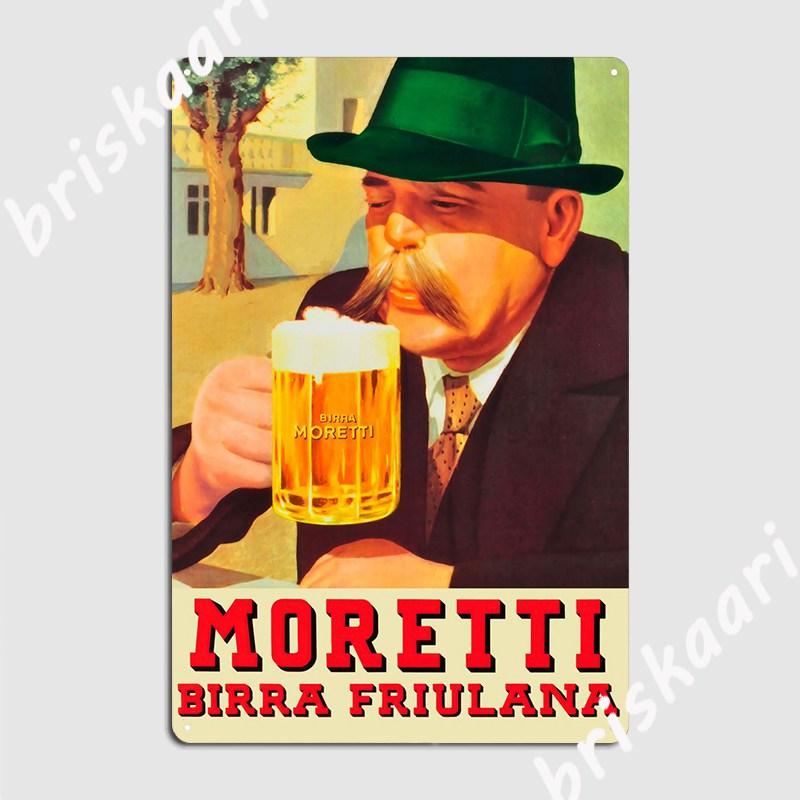 DORA Металлическая табличка Birra Moretti Ретро-знак Постер Металлическая табличка Создайте настенный грот Роспись стены Вечеринка Металлические таблички Постеры
