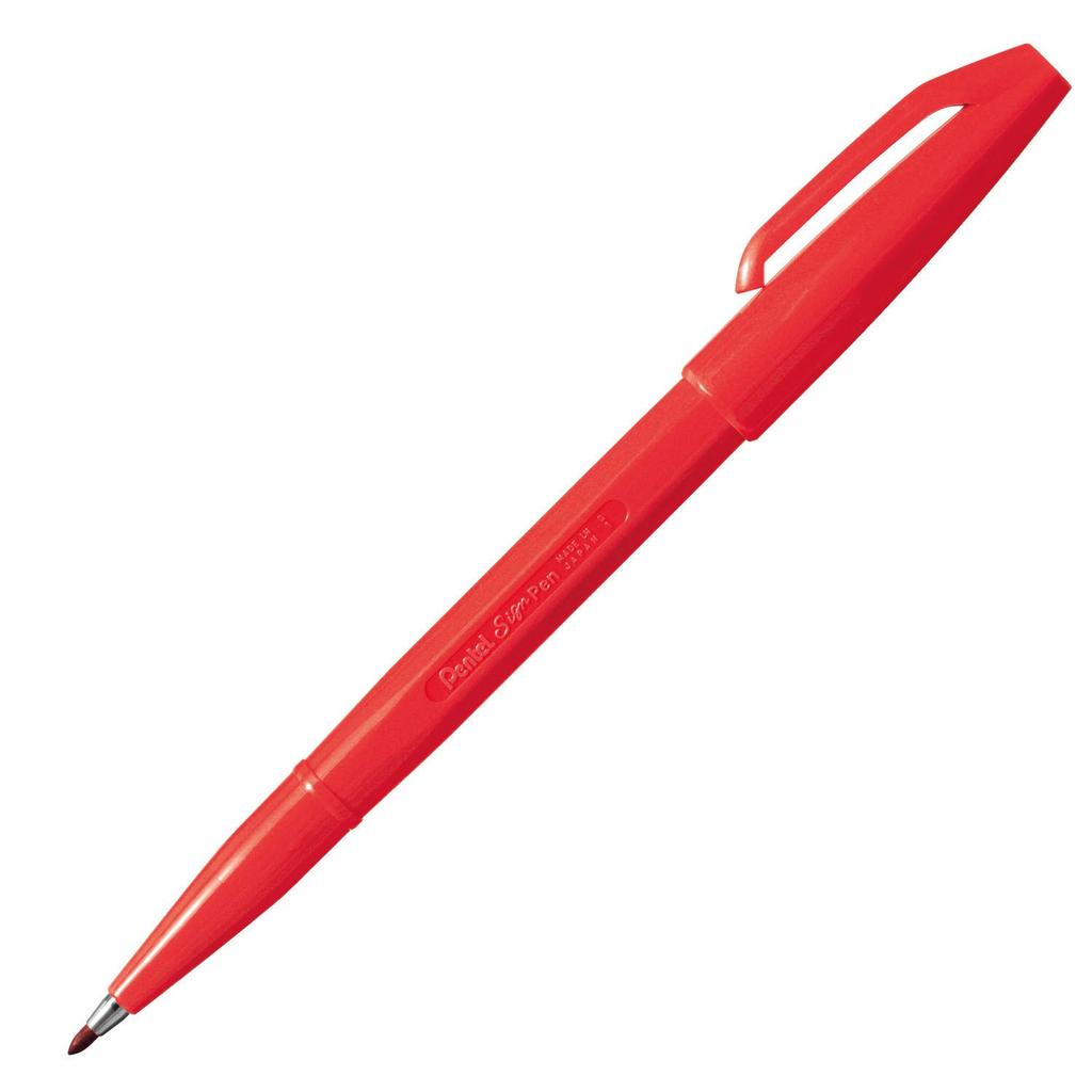 Красная ручка-маркер Pentel на водной основе Sign Pen S520-BD