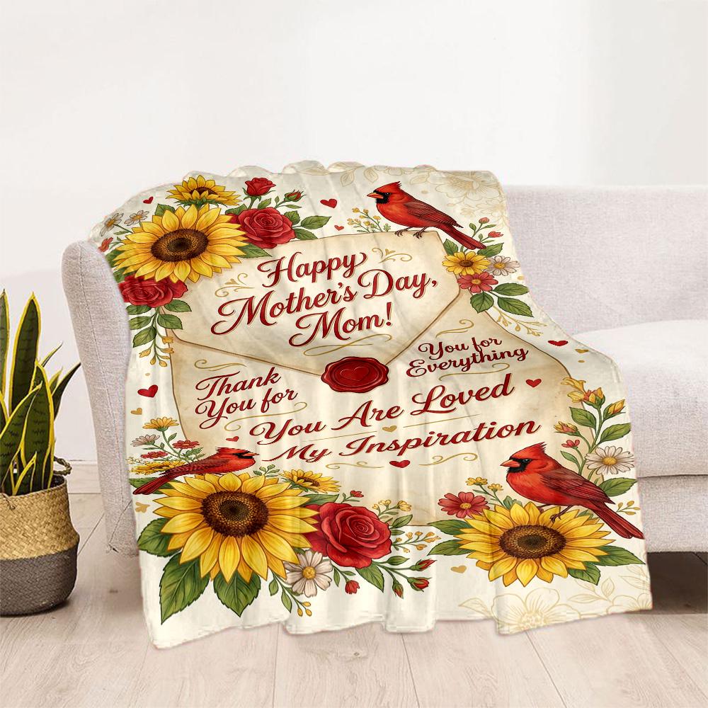 Mother's Day Greeting Blanket Suitable for sofas,travel, living rooms also a good gift for friends and family Suitable for all seasons.