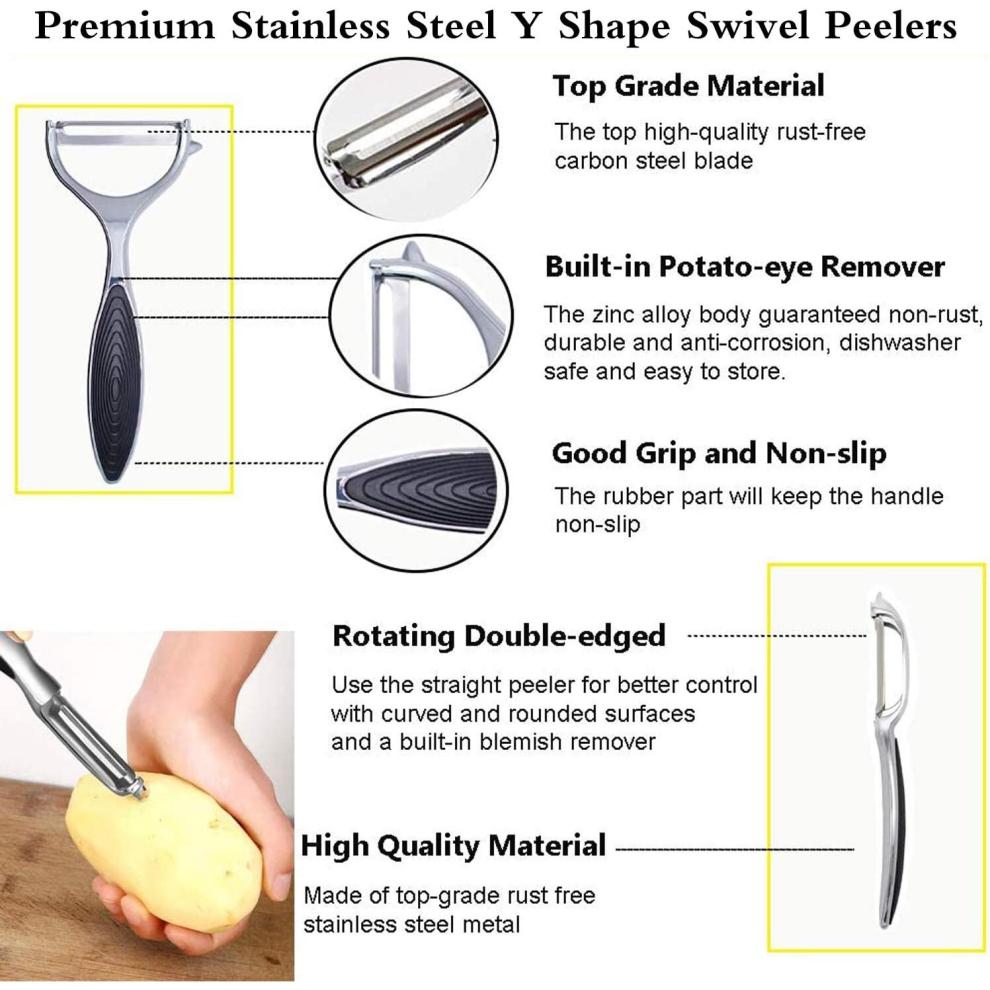 Potato Peeler Vegetable Peeler Stainless Steel Peeler Easy to Clean 2pcs