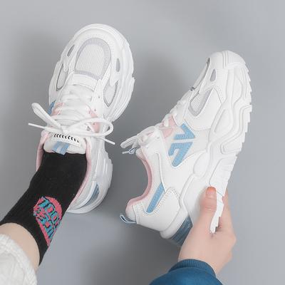 Новые женские спортивные кроссовки с двойной сеткой, повседневные кроссовки на платформе для бега, универсальные дышащие сетчатые кроссовки для папы