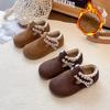 Корейский стиль Ретро Birkenstock Мягкая подошва Кожаная обувь для девочек - Зимняя версия 2025