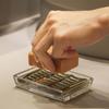 Draining Rack Transparent Soap Box Stainless Steel Soap Holder High-end Glass Soap Dish  Kitchen