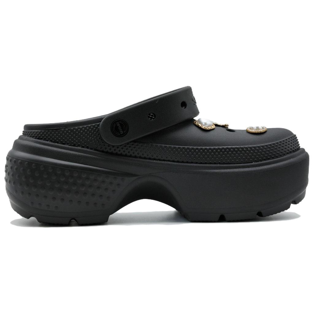Crocs Stomp Brilliant Pearl EVA Simple Fashion Trend Casual Hole Shoes Unisex Black