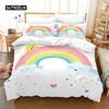Trendy Pastel Colors Rainbow Bedding Set Baby Kids Duvet Cover 150x210 135x200 With Pillowcases And Zipper