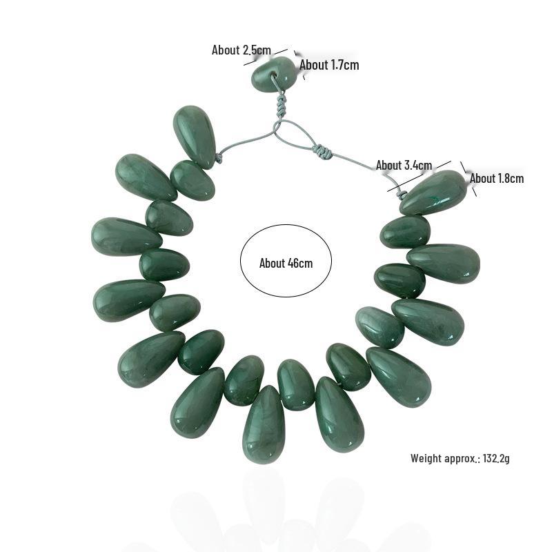 Стильное ожерелье из смолы в форме капли с бусинами - европейский и американский дизайн