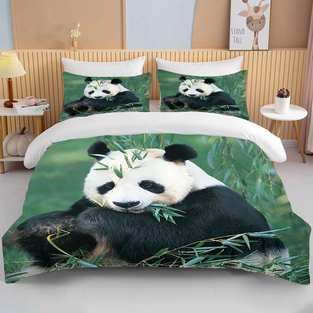 10 размеров Комплект постельного белья CutePanda из 3 предметов, двуспальная кровать размера «king size», комплект постельного белья из микрофибры или полиэстера, комплект постельного белья для спальни