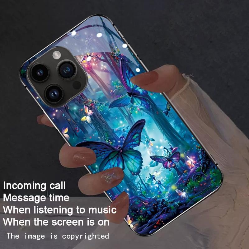 Роскошный цветной чехол для телефона с принтом бабочек для Samsung Galaxy S26 S25 S24 S23 Ultra Plus FE, закаленное стекло, черная жесткая крышка