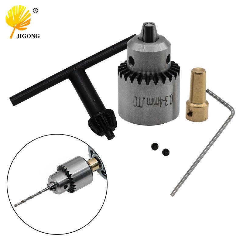 Набор мини-электродрели из 4 частей (0.3-4mm) с трехкулачковыми патронами – противоскользящая конструкция